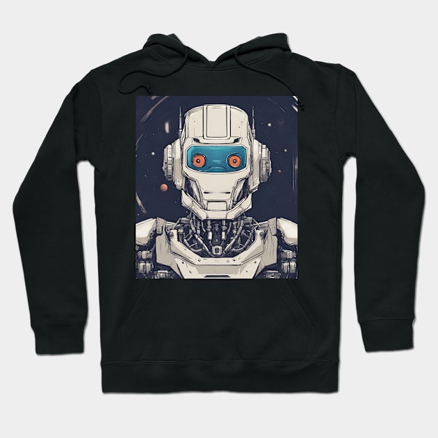 Robot Art Drawing Hoodie by Abeer Ahmad